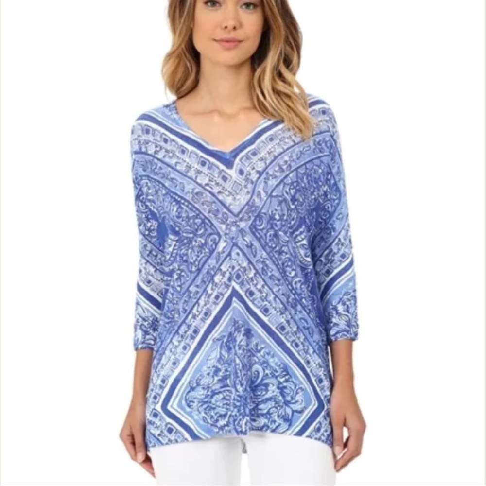 Lilly Pulitzer scarf print linen top
